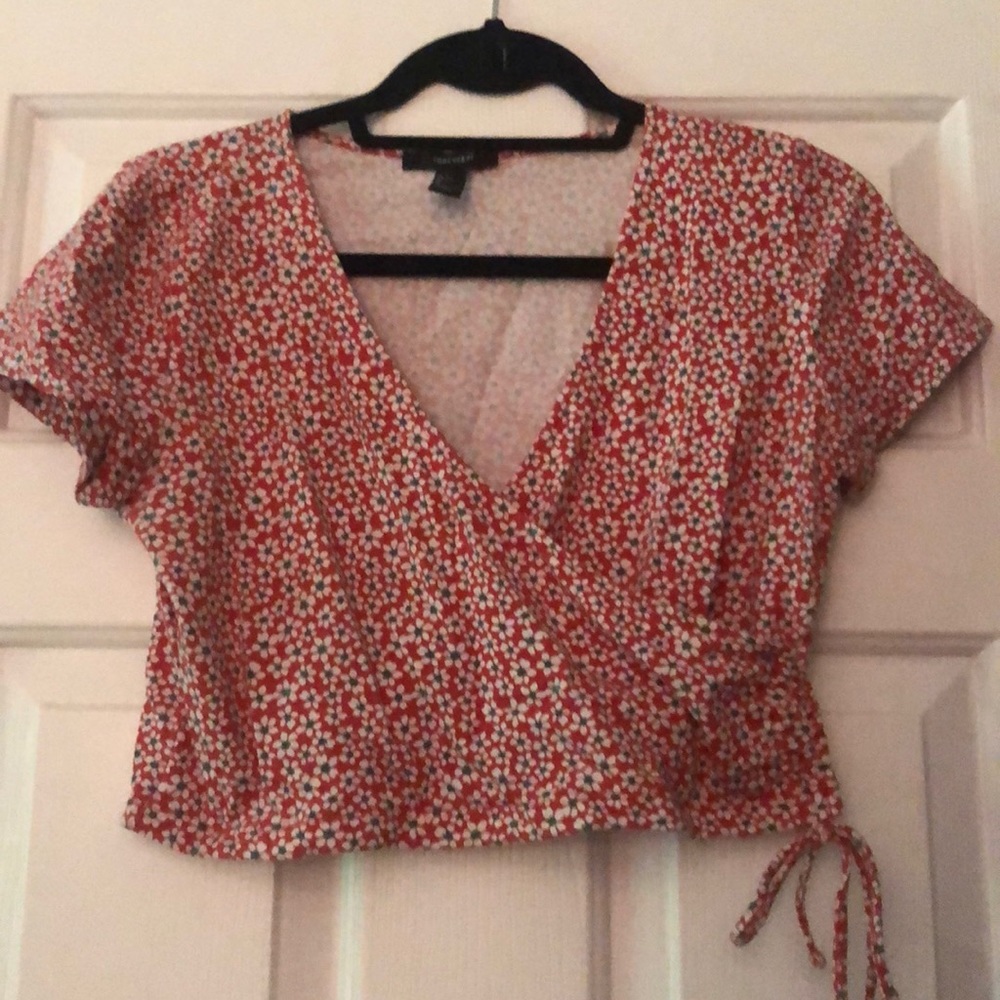 Crisscross forever 21 blouse with flowers